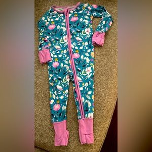 Little Sleepies Jade Floral Zippy